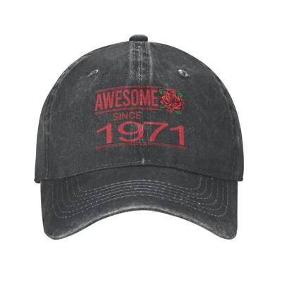 Klasická bavlněná vintage červená růže 1971 baseballová čepice pro muže ženy personalizovaná nastavitelná unisex kšiltovka letní