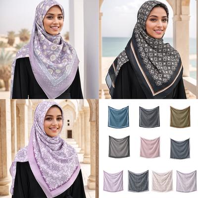 Malaysia Turban Wrap Cloth Convenience Head Scarf Lightweight Square Neck Scarf Soft and Breathable Neckerchief