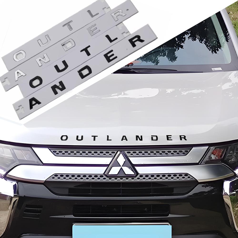 Auto 3D ABS Buchstaben Logo Aufkleber Für Mitsubishi OUTLANDER Auto Front Motorhaube Alphabet Emblem Abzeichen Styling Aufkleber