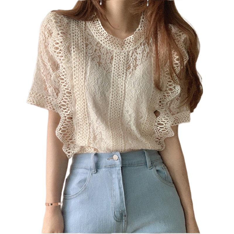 Women's Short Sleeve Lace Fairy Top