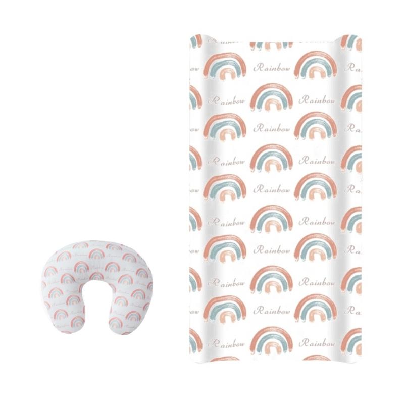 

2 штуки/набір Наволочка для подушки для годування з мультяшним принтом Знімна та пральна Чохол для пеленального столика для дитячих підгузків М яка наволочка