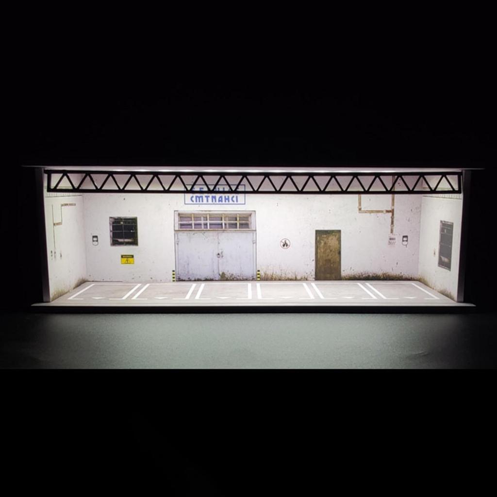1/64 Model Car Display Case Garage Diorama Ornament Micro Landscape Decor Miniature Scenario