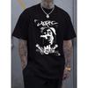 Haut Homme Imprimé Légende du Rap, T-shirt Décontracté à Manches Courtes et Col Rond, Convient pour l'Été et le Printemps, Vêtements d'Été d'Extérieur pour Homme