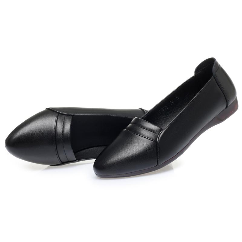 Fashion AIYUQI Genuine Leather Mom Shoes Non-slip 2025 New Flat Women Spring Shoes Shallow Soft Sole Large Size 41 42 43 Women's Shoes