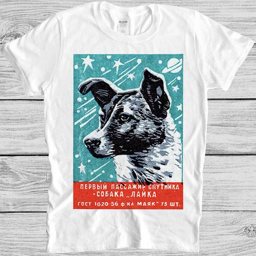 Laika T Shirt M154 The Space Dog CCCP Russia Soviet 1957 Vintage Cool Gift Tee S