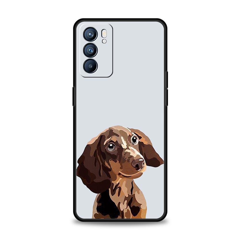 Custodia per Telefono Cane Bassotto per Oppo Reno8 Reno7 Reno6 Pro A54 5G Find X6 X5 A53 A52 A9 A15 A95 A17 A16 A74 A57 A31 Copertura