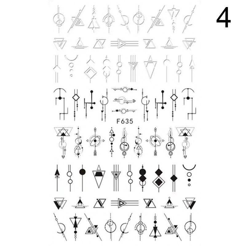 Nail Art Trend Stickers Černobílé romantické obtisky