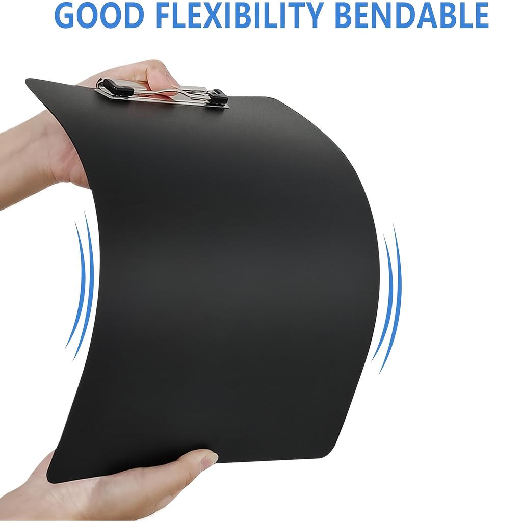 A4 Clipboard, Clipboard Folder, Black, Writing Board with Binder, Suitable for Notes, Forms, Documents, and Drawings, Black