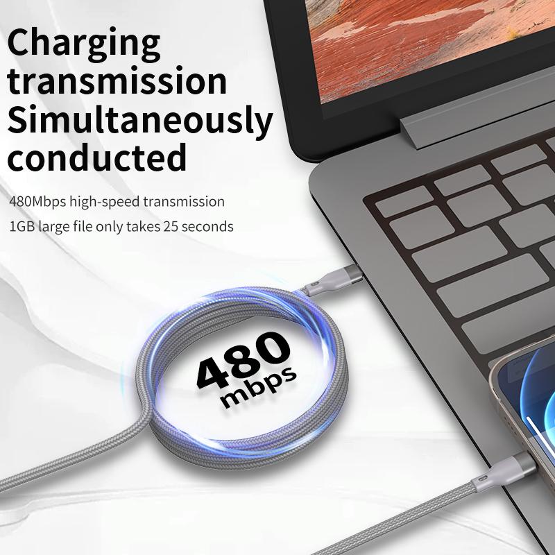 Hot Selling 60W 240W 5A Fast Charging USB Type C Magnetic Suction Braid Nylon Cable for Mobile Phone