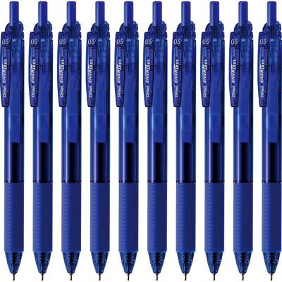 PENTEL Gel Ink EnerGel S Ballpoint Blue 10 Pens Pen, 0.5mm, Barrel, BLN125-C,
