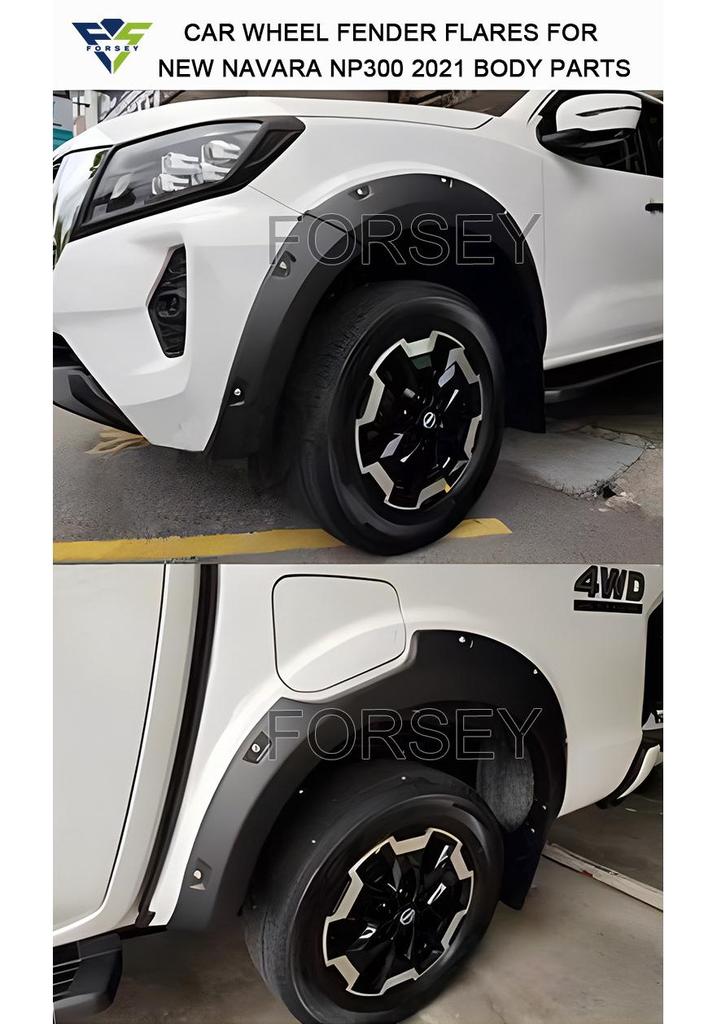 2021 Nissan Navara NP300 Scratch-Resistant Mudguard Fender Flares with Studs