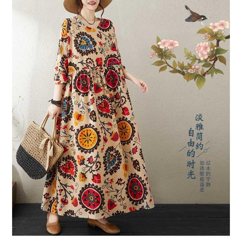 Lockerer Großer Literarischer Urlaubs-Fettmacher Langarmrock