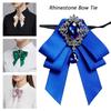Luxury Design Rhinestone Bow Tie Red Ribbon Fabric Tie Gift Women Crystal Tie  Wedding Host