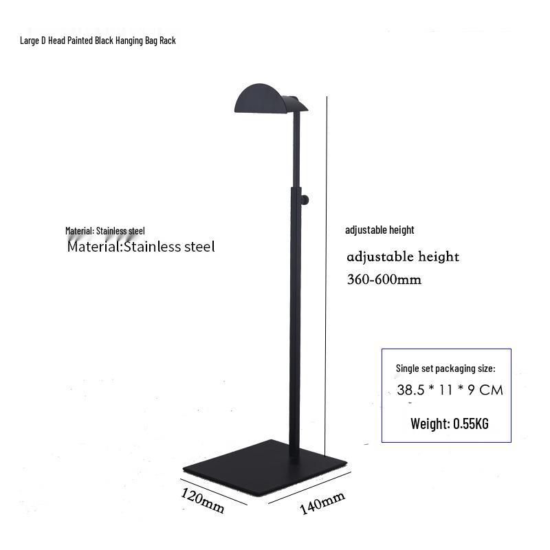Adjustable Stainless Steel Handbag Display Stand with Gas Spring
