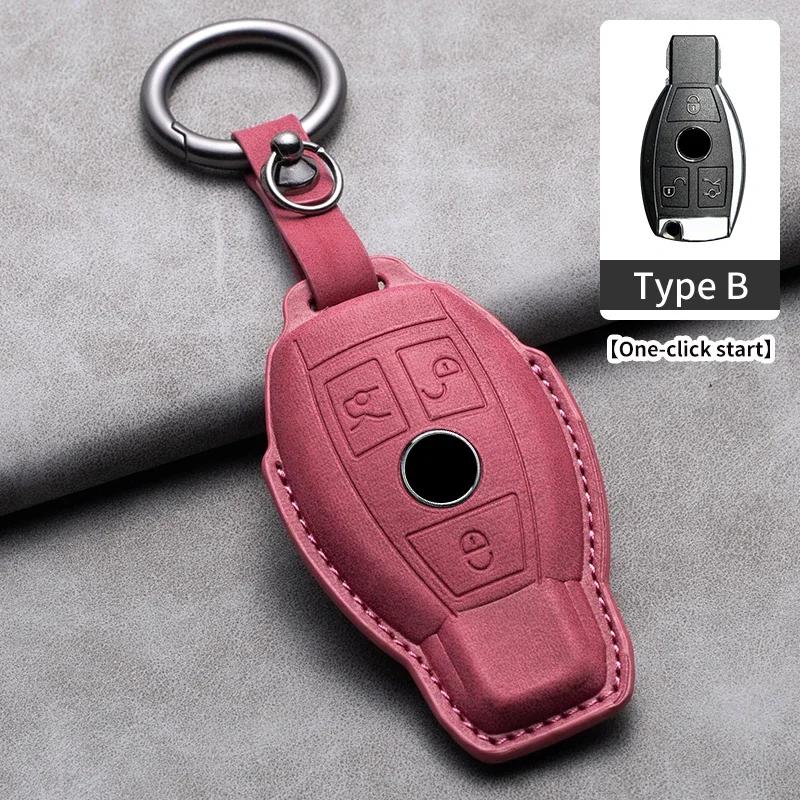 Leather Car Remote Key Case Cover Shell for Mercedes Benz A B C E Class CLS CLA GLS GLA GLK GLC AMG W176 W204 W205 W212 W463