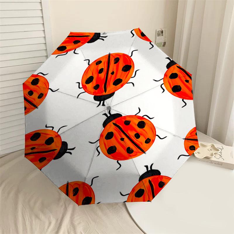 

1PC ladybug Umbrella-8-Rib Reinforced, Automatic Open, Lightweight & Durable, Cute Fashion Accessory for Outdoor, Beach, or Casual Use, Beach Umbrella