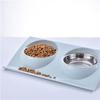 Pet Food Bowl Pet Dog Bowl Cat Bowl Stainless Steel Z Double Bowl Pink Blue Green