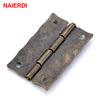 10PCS NAIERDI Antique Bronze Hinges Cabinet Drawer Decoration Vintage Hinge For Jewelry Wooden Box