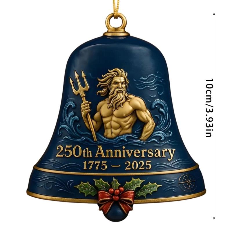 Vintage Christmas Tree Bell Ornament 250th Anniversary Bell Hanging Decoration For Holiday Tree Mantels Decorations