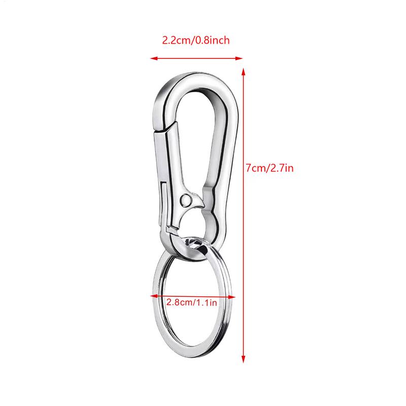 Zinc Alloy Car Key Chain Anti-Lost Keychain With KeyRing Simple Gourd Buckle Carabiner Keychain Auto Waist Belt Clip Holder