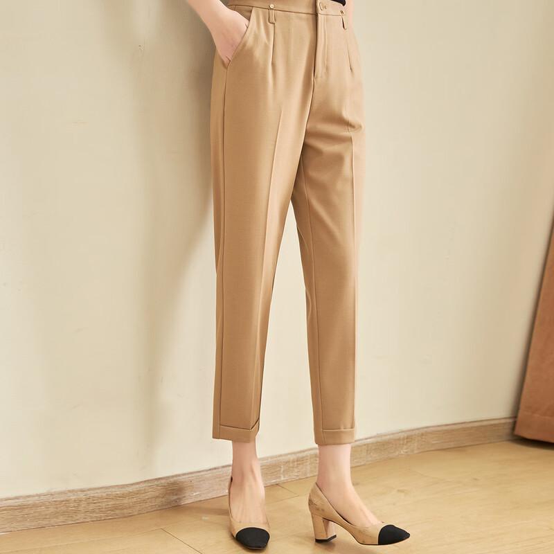 Jianhu Women's High-Waist Casual Straight-Leg Pants