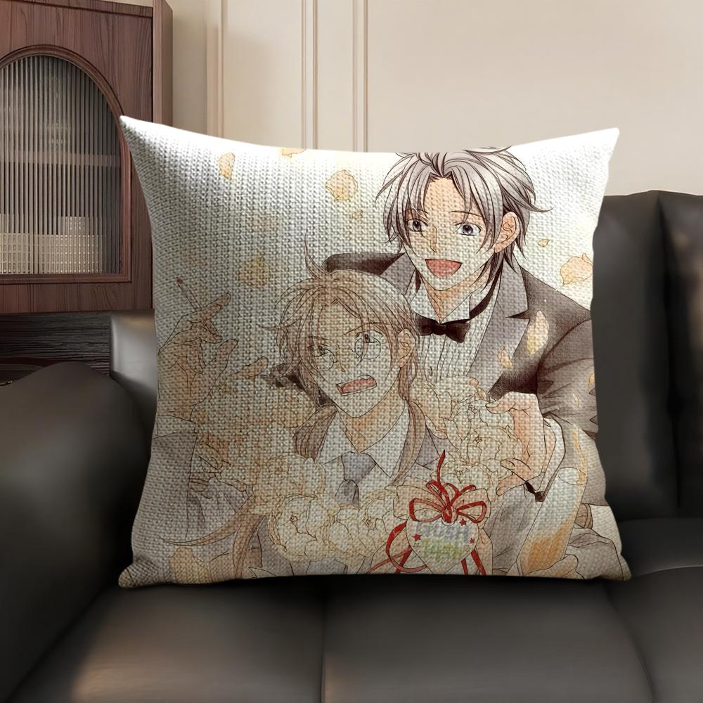 Anime Comic T-The Tyrant Falls In Love Pillow Case Double-Sided Printing Short Plush Sofa Cushion Cover Bedroom Bedside Pillow