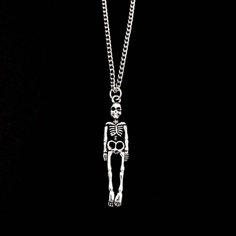 

European & American Dark Skeleton Pendant Chain: Fashionable Unisex Hip-Hop Necklace Skeleton Necklace [45 cm]