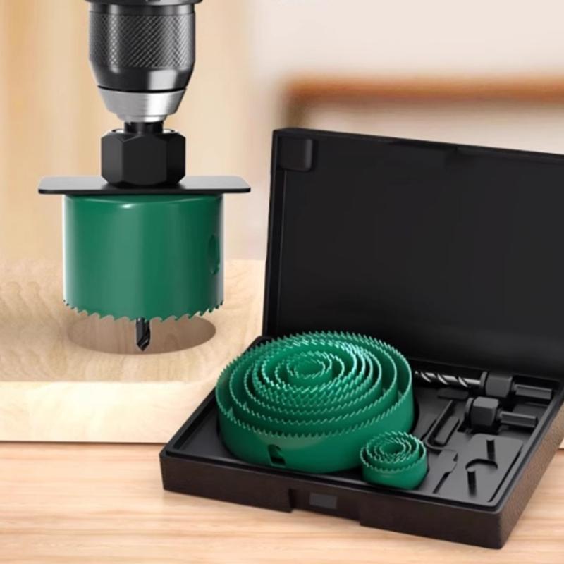 5/8/13Pcs Saw Set Installation Plate Woodworking Tool with Storage Case Hole Opener Accessories 19-64/64-127/19-127mm