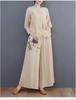 Stylish Summer Two-Piece Suit: Embroidered Cotton-Linen Top with Wide-Leg Pants for Middle-Aged Women
