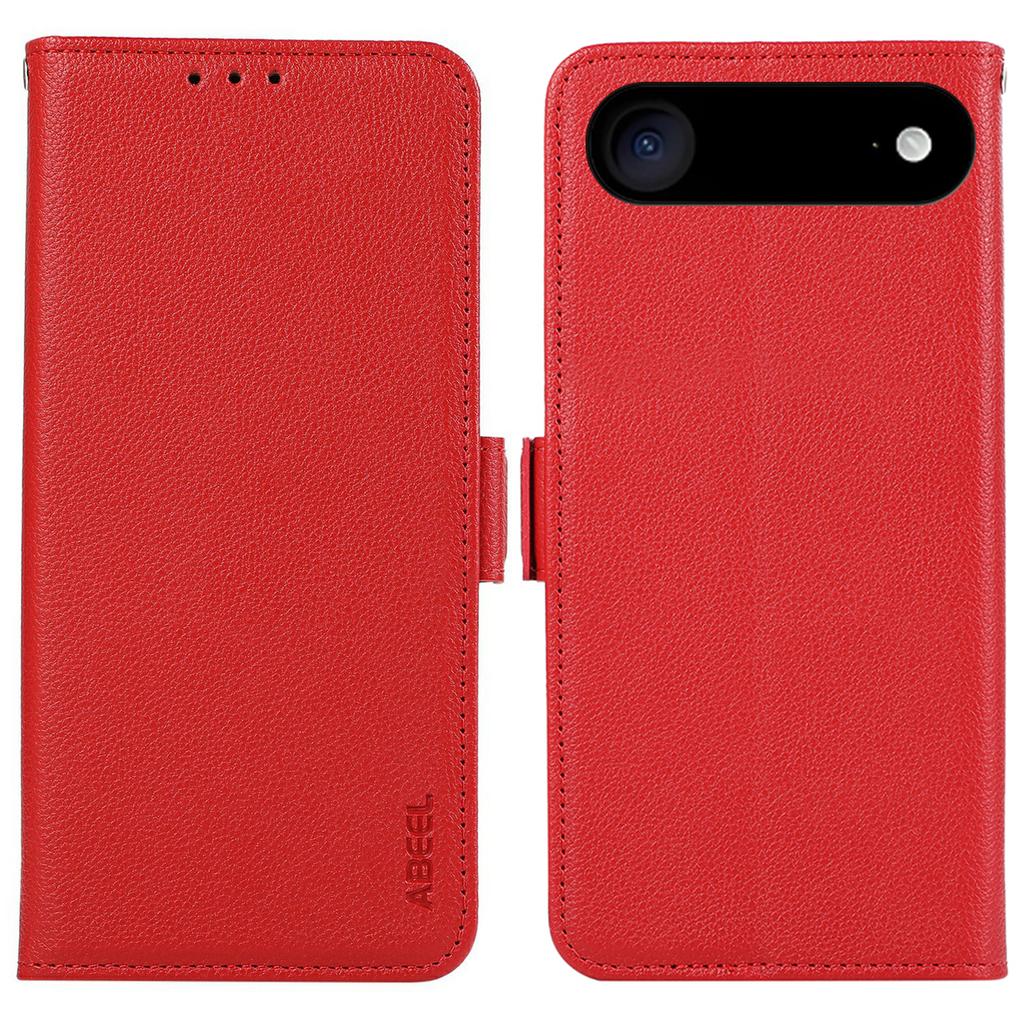 ABEEL For iPhone 17 Air Case Litchi Texture Leather RFID Blocking Phone Cover
