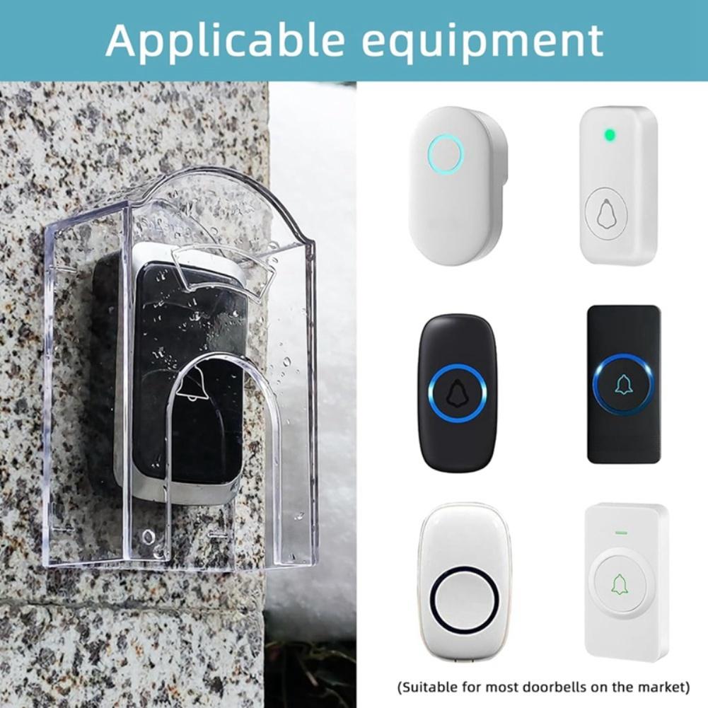 Transparent Doorbell Cover For Outdoor Doorbell Waterproof Wireless Doorbell Bell Button Rain Cover Doorbell Box