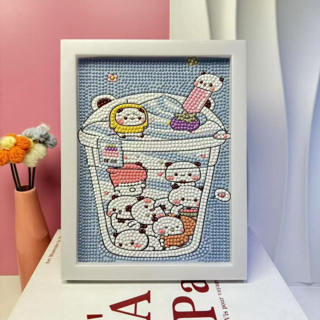 Children'S Diamond Painting Framed Handmade Diy Material Bag Sanrio Diamond Paste Painting Concentration Toy