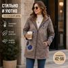 Women Warm Fleece‑Lined Bohemian Printed Hooded Coat, Ethnic Mandala Pattern Mid‑Length Zip‑Up Jacket, Practical Pocket Outerwear