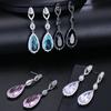 Emmaya Luxury Bridal Four Colors Vintage Allure Crystal Waterdrop Long Drop Cz Earrings For Women Wedding Jewelry Gift