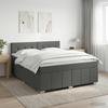 Box Spring Bed with Mattress Dark Grey 140 X 200 Cm Fabric