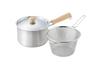 Maruyama Giken SOUEN Stainless Steel Deep with IH and Gas Stove Hammered Made In Triple-Layer Saucepan, 18cm, 3.0L, Strainer, SS-206, Compatible,