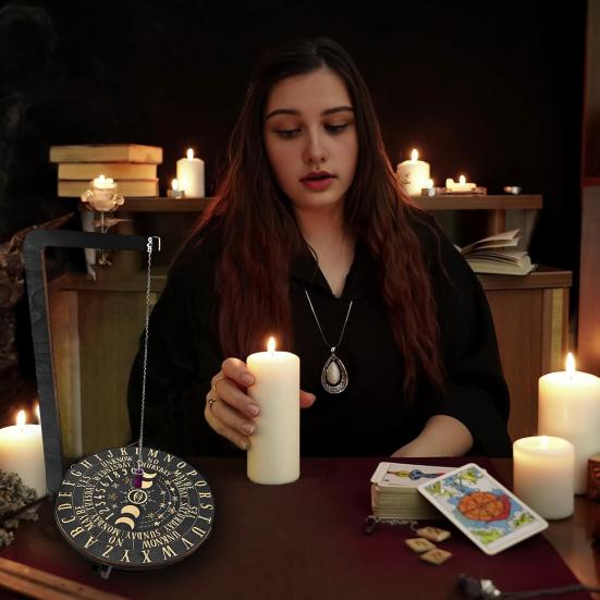 Drewniany Stojak Ekspozycyjny na Wahadło Wieszak na Wahadło Kryształowe Tablica Ołtarzowa do Wahadła Ozdoba Wiedźmy