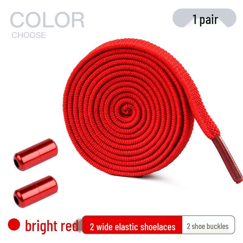 

8 мм еластичні шнурки без зав язок для дитячого спортивного взуття з капсульною пряжкою 100cm червоний