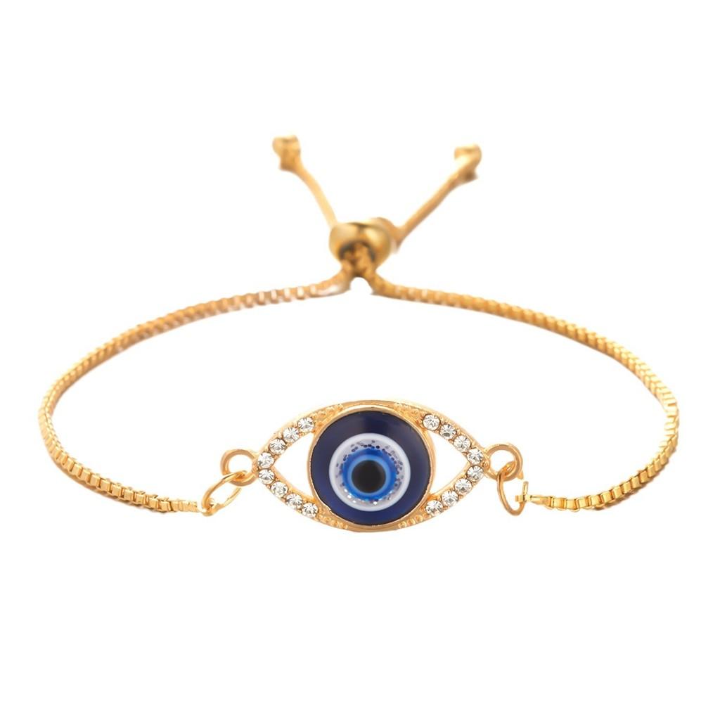 Evil Eye Bracelet For Women With Alloy And Rhinestone Accents Suitable For Gift And Fashion
