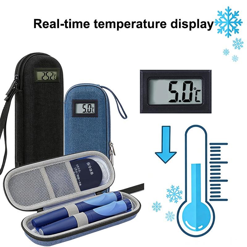 Insulin Cooler Travel Case with Digital Screen Organizer Medical Bag Lightweight for Air Travel and