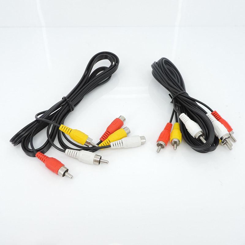 1m Audio video 2 3 RCA Cable male to 2 3 RCA male female Jack Plug Stereo to 2RCA 3RCA Socket AV Adapter connector cord Media