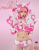 Mobbunny Beautiful Cosplay Long and Dairy Sexy and Cute Outfit Perfect for Transformation and Pink Women's Costume, Anime/Game Costume, Sleeves,