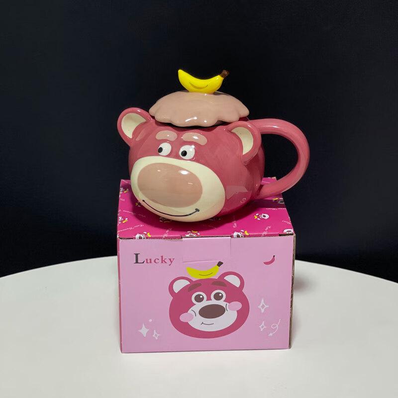 Hand-painted Strawberry Bear Ceramic Mug