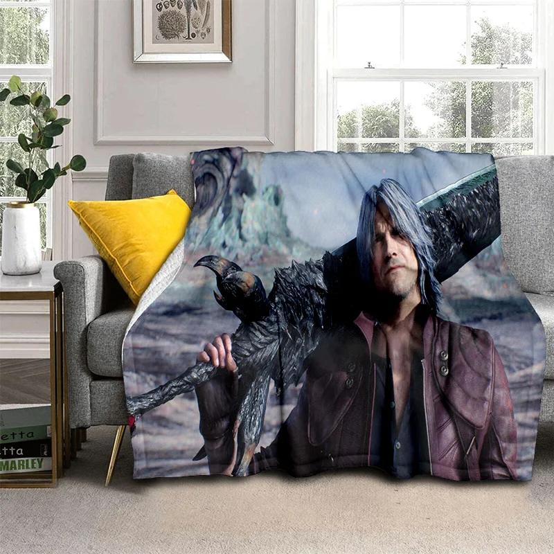 3D DMC Game D-Devil May Cry Gamer Blanket,Soft Throw Blanket for Home Bedroom Bed Sofa Picnic Travel Office Cover Blanket Kids