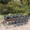 19 Pcs Garden Dining Set Cushions Woven Resin