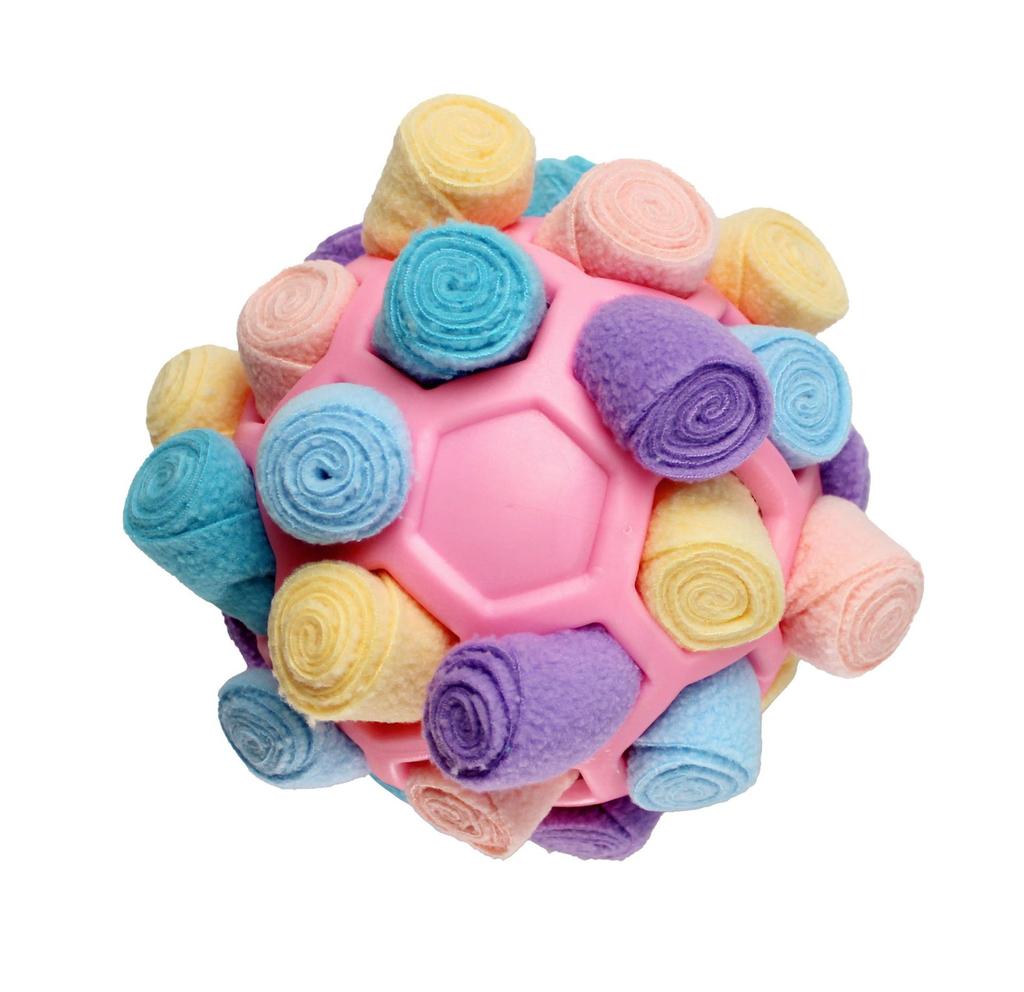 Interactive Dog Puzzle Toy, Sniffing Ball for Hiding Treats, Mental Stimulation Chew Toy for Anxiety Relief, Slow Feeder Rubber