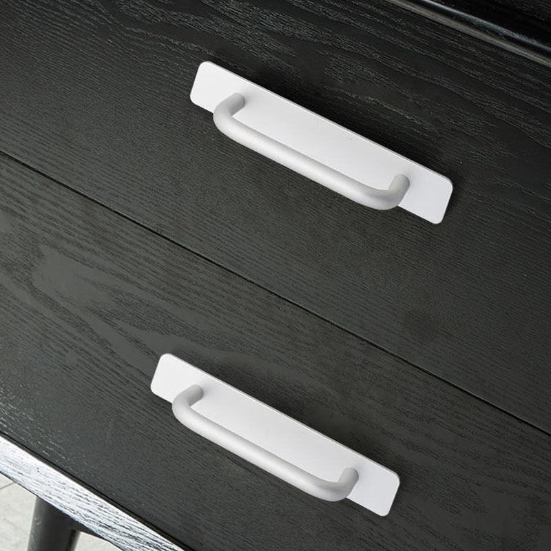 4pcs Wooden Door Window Handle Aluminum Alloy Balcony Glass Move Self-adhesive Surface Mounted Small Handle and Pull Knob Alloy Push