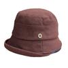 Autumn and Winter Hats for Women Fashionable Metal Label Fisherman Hat Street Casual Versatile Face Showing Small Elegant Curling Edge
