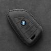 Capa de couro para chave de carro, para bmw x1 x3 x5 x6 x7 f20 f15 f16 f48 g20 g30 g01 g02 g05 g11 g32 1 3 7 séries chaveiro acessórios de camurça