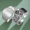Dawapara Tree of Life Ring Yggdrasil World Tree Celtics Knot Adjustable Ring Stainless Steel Wedding Band Wholesale Jewelry